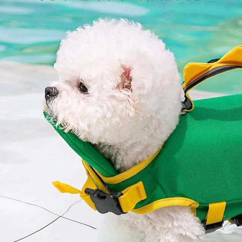 High Buoyancy Safety Swimsuit for Dogs 💧 Prevent him from swallowing water  🐶 Always keeping your head afloat  ⚡ Instant rescue handle  🐾 Ideal for low resistance