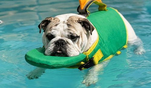 High Buoyancy Safety Swimsuit for Dogs 💧 Prevent him from swallowing water  🐶 Always keeping your head afloat  ⚡ Instant rescue handle  🐾 Ideal for low resistance